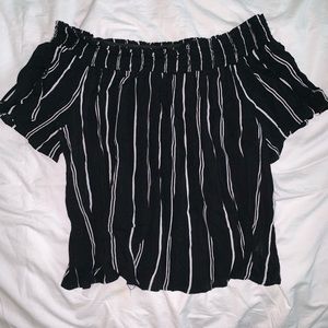 Xhilaration black and white off the shoulder top